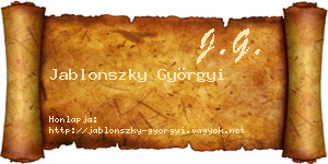 Jablonszky Györgyi névjegykártya